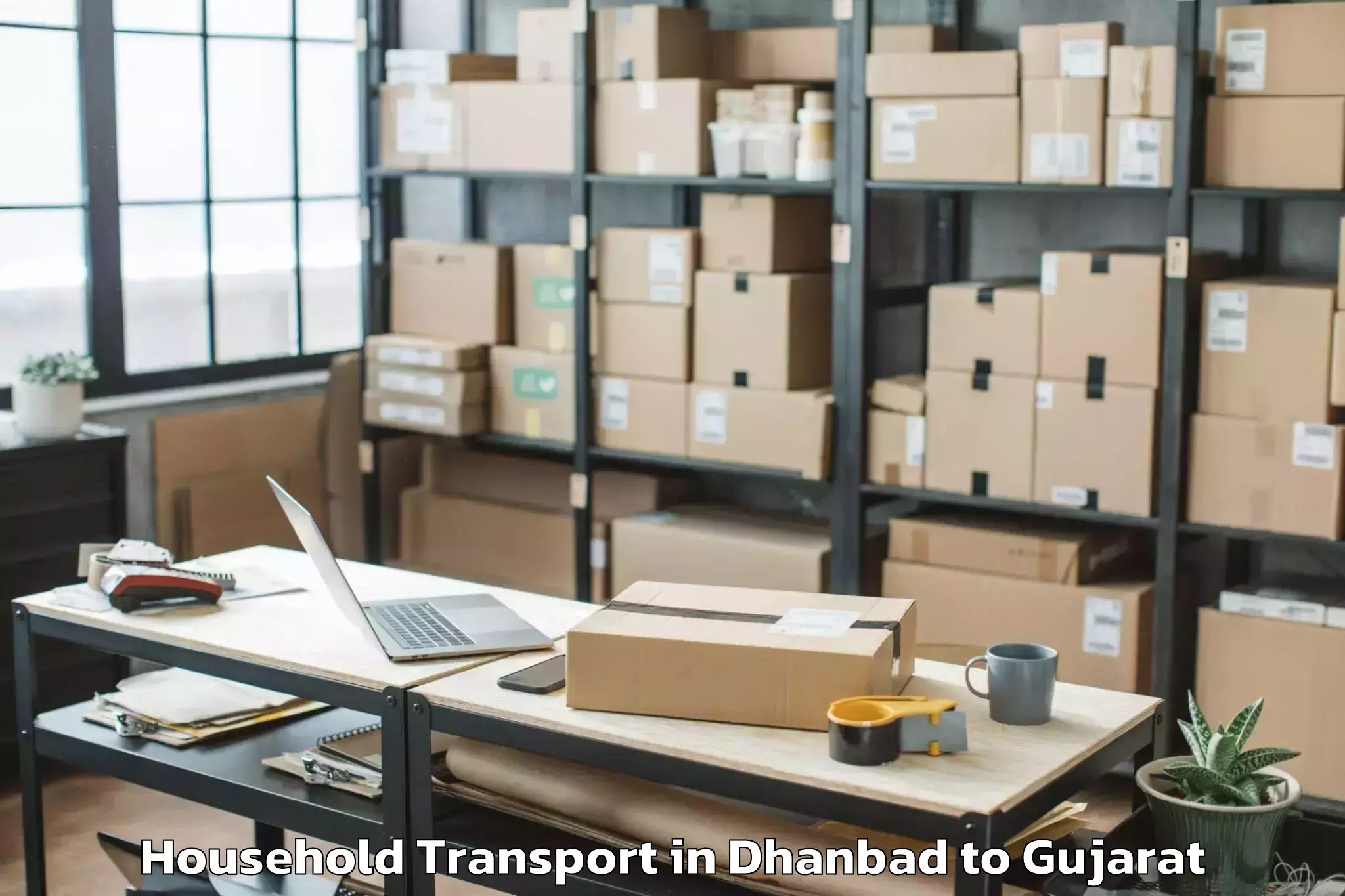 Trusted Dhanbad to Sachin Household Transport